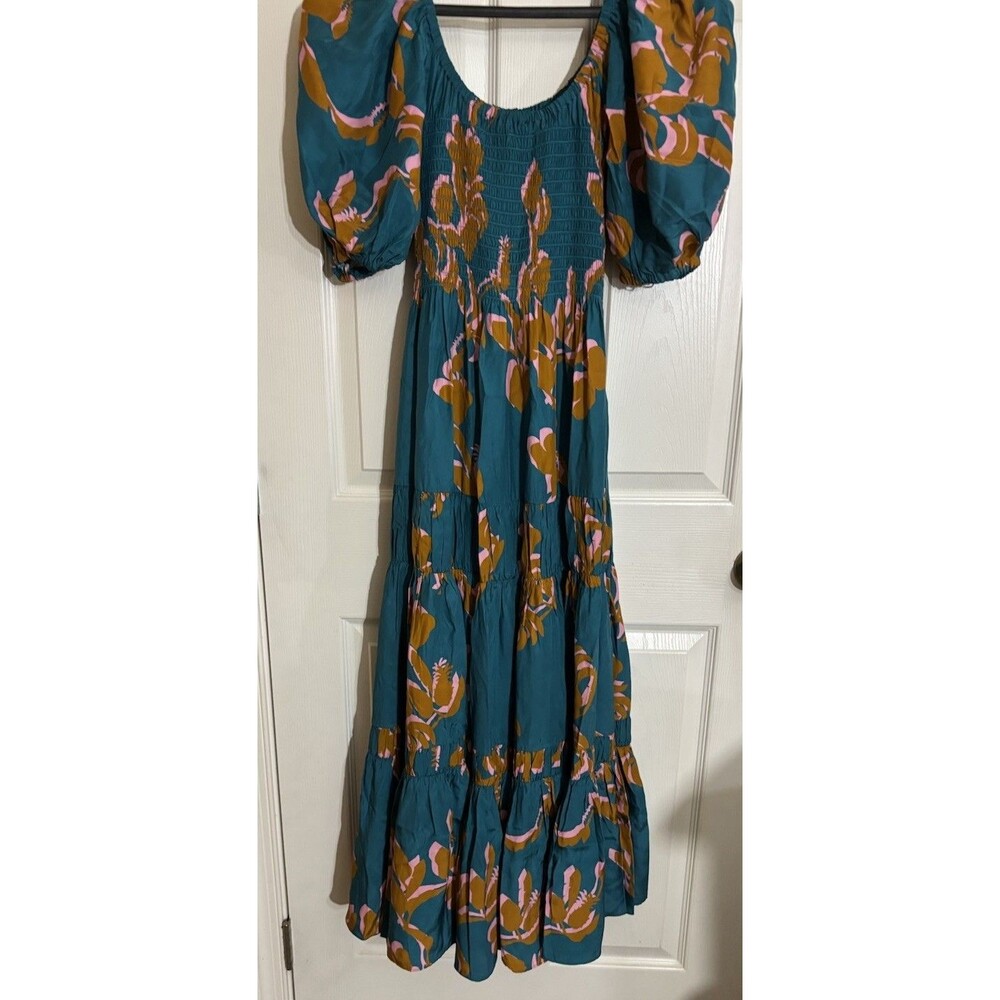 NWT La Ligne Pyper Dress Jade Cognac Bubblegum Floral Print 100% Silk Size S - Picture 4 of 16